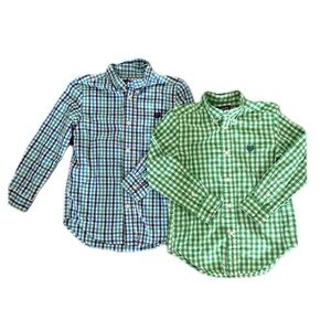 Chaps Boys Button down plaid shirt bundle